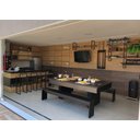 Ver imagem 2 de Mesa de Sinuca e Jantar com 2 Bancos - 2,00x1,10 - Bordo