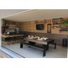 Mesa de Sinuca e Jantar com 2 Bancos - 2,00x1,10 - Bordo - 2
