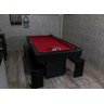 Mesa de Sinuca e Jantar com 2 Bancos - 2,00x1,10 - Bordo - 4