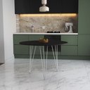 Ver imagem 1 de Mesa de Jantar Redonda 90cm Preta Clips 3 Pés Ferro Branco