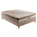 Ver imagem 1 de Cama Box Casal: Colchão Molas Ensacadas Paropas MasterPocket Eco Linho + Base CRC Suede Bege(138x188