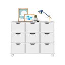 Ver imagem 1 de Nicho Organizador Com Rodízios 9 Gavetas Branco Qmovi