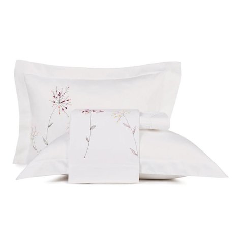 Jogo de Cama Casal Altenburg Bordados em Cetim 300 Fios Anise