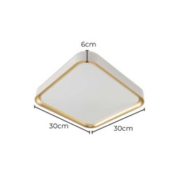 Plafon Led Sobrepor 24w Toronto Multicor Branco C/ Dourado Hevvy St3110 - 2