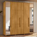Ver imagem 2 de Guarda Roupa Casal Veronese Ripado 6 Portas Cumaru com Espelho - Madetec