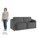 Ver imagem 5 de Sofá Cama Casal para Sala 216cm Polska K04 Linho Cinza Escuro - Mpozenato