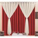 Ver imagem 2 de Cortina de Ilhos e Detalhes Cromado Com Voal Liso Leve Para Quarto ou Sala 4,00 X 2,80 Metros Varao