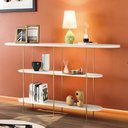 Ver mais imagens de Aparador para Sala com Prateleiras Pé Metal 135cm Evan Off White H01 - D’Rossi