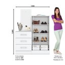Ver imagem 4 de Cômoda Multiuso Liza 02 Portas 03 Gavetas Briz Branco