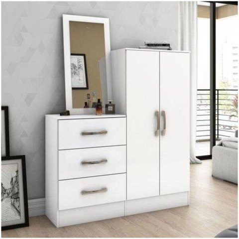 Cômoda Multiuso Liza 02 Portas 03 Gavetas Briz Branco