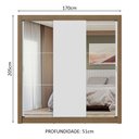 Ver imagem 4 de Guarda-roupa Casal 3 Portas de Correr com Espelhos Rustic/branco Nobre Madesa