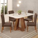 Ver imagem 2 de Mesa Jantar Kiara e 4 Cadeiras Yasmin Freijo Veludo Moca Dj Moveis