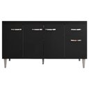 Ver imagem 3 de Balcão de Cozinha Gabriela 4 Portas 1 Prateleira MDP 145cm Preto