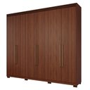 Ver imagem 3 de Guarda-Roupa Casal 6 Portas com Pés e Espelho Interno Giratório 263cm 100% MDF Turim Espresso Móveis Marrom/Jequitiba