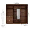 Ver imagem 4 de Guarda-Roupa Casal 6 Portas com Pés e Espelho Interno Giratório 263cm 100% MDF Turim Espresso Móveis Marrom/Jequitiba