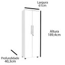 Ver imagem 5 de Sapateira Armário Multiuso Organizador 2 Portas com Chave Primus - Preto