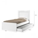 Ver imagem 2 de Cama Luara Solteiro 0.88cm Branco/rosa com Auxiliar Branco