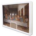 Ver imagem 1 de Quadro Decorativo Caixa a Última Ceia - Leonardo da Vinci  Tacolado Moldura Caixa 3cm Branca sem Vid