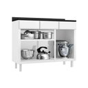 Ver imagem 2 de Gabinete de Cozinha Modulado Balcão Diamante 3 Portas e 3 Gavetas 105cm Branco/preto - Telasul