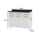 Ver imagem 6 de Gabinete de Cozinha Modulado Balcão Diamante 3 Portas e 3 Gavetas 105cm Branco/preto - Telasul