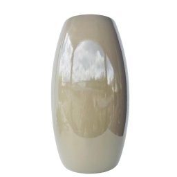 Vaso médio na cor bege de cerâmica liso centro de mesa - 1