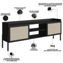 Ver imagem 4 de Rack para Sala de Estar Tv 65 Pol 183cm Pés Madeira Moss A03 Nero Preto - Lyam Decor