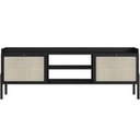 Ver imagem 3 de Rack para Sala de Estar Tv 65 Pol 183cm Pés Madeira Moss A03 Nero Preto - Lyam Decor