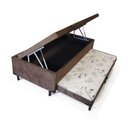 Ver imagem 2 de Cama Box Bau Solteiro Com Auxiliar Semi Ortopedica Suede:VERMELHO