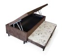 Ver imagem 2 de Cama Box Bau Solteiro Com Auxiliar Semi Ortopedica Suede:VERMELHO