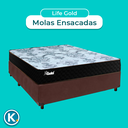 Ver imagem 4 de Cama Box Marrom Casal + Colchão Molas Ensacadas Life Gold Paropas