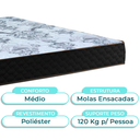 Ver imagem 2 de Cama Box Marrom Casal + Colchão Molas Ensacadas Life Gold Paropas