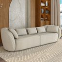 Ver imagem 1 de Sofá 3 Lugares para Sala Living Orgânico 212cm Eça P08 Linho Itacaré Bege - Lyam Decor