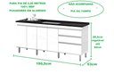 Ver imagem 2 de Gabinete para Pia 2 Metros Balcão 100% Mdf com Puxador em Alumínio Inteiro Chapa de 15mm Ultimas Uni