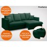 Sofá Positano 2,20M sem Caixa, Retrátil e Reclinável Velosuede - Verde - 5