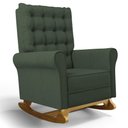Ver imagem 1 de Poltrona de Amamentação e Descanso Base Madeira com Balanço Brenda G05 Linho Verde - Mpozenato