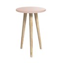 Ver imagem 1 de Mesa de Canto Theo Rosa Fosco com Pés Madeira Natural - Reller Móveis