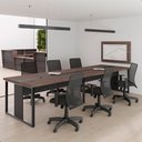 Ver imagem 3 de Mesa Sala de Reunião Empresa Painel 6 Lugares Freijó Preto