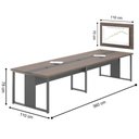 Ver imagem 2 de Mesa Sala de Reunião Empresa Painel 6 Lugares Freijó Preto