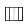 Vitrô 4 Folhas de Correr Aluminio Preto 1,00x1,50 - 2