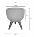 Ver imagem 3 de Vaso Redondo Decore Polietileno 39x33x29cm Japi - Cimento