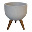 Ver imagem 1 de Vaso Redondo Decore Polietileno 39x33x29cm Japi - Cimento