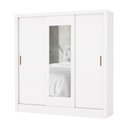 Ver imagem 2 de Guarda-Roupa Casal com Espelhos 3 Portas de Correr e 3 Gavetas 179cm Multimóveis CR35564 Branco