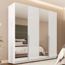 Ver imagem 1 de Guarda Roupa Casal 4 Portas e 4 Gavetas com Espelho 240847 Linha Porto Politorno Móveis