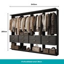 Ver imagem 4 de Guarda-Roupas Closet Modulado Alasca 240cm 4 Peças com 8 Gavetas e Cabideiros Preto Touch Carraro