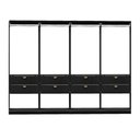 Ver imagem 3 de Guarda-Roupas Closet Modulado Alasca 240cm 4 Peças com 8 Gavetas e Cabideiros Preto Touch Carraro