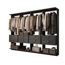 Ver imagem 2 de Guarda-Roupas Closet Modulado Alasca 240cm 4 Peças com 8 Gavetas e Cabideiros Preto Touch Carraro
