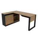 Ver imagem 5 de Mesa em L Industrial com Armário 2 Nichos 160cm Tecnomobili