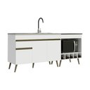 Ver imagem 1 de Kit Balcão de Cozinha para Pia e Cooktop-Forno Florença 3 Portas MDP 190cm Branco