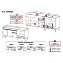 Ver imagem 2 de Kit Balcão de Cozinha para Pia e Cooktop-Forno Florença 3 Portas MDP 190cm Branco