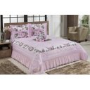 Ver imagem 1 de Kit Cobre Leito Casal Queen Amazonas 04 Peças Colcha - Rosa